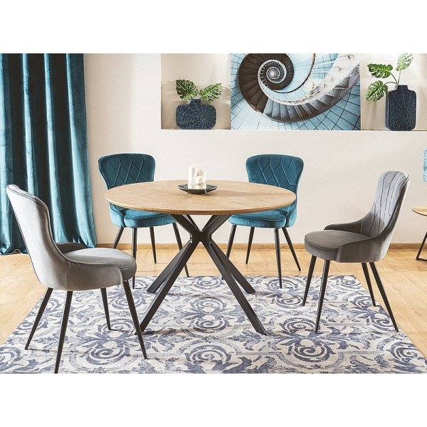 Lotus Esszimmerstuhl - Grauer Samt Lotus Esszimmerstuhl - Grauer Samt