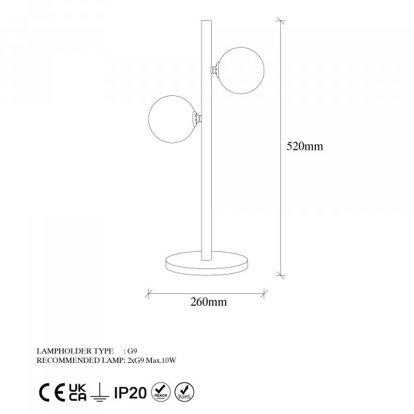Domino-Tischlampe - Vintage