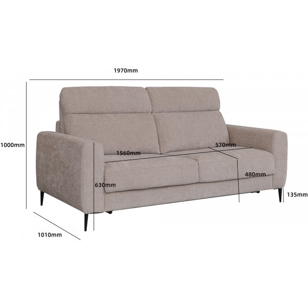 Schlafsofa, vorne, beige - Hoven