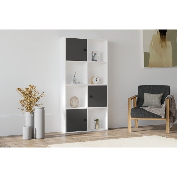 Ein Bücherregal - Weiß/Anthrazit Ein Bücherregal - Weiß/Anthrazit