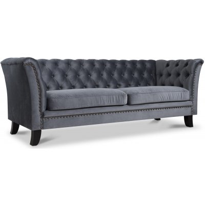 Milton Chesterfield 3-Sitzer-Sofa - Optionale Farbe + Mbelpflegeset fr Textilien