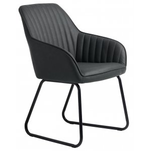 Block's Stuhl aus grauem PU mit Metallgestell