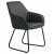 Block\\\'s Stuhl aus grauem PU mit Metallgestell