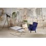 Stella Seating Table - Wei marmoriertes Glas / Chromgestell