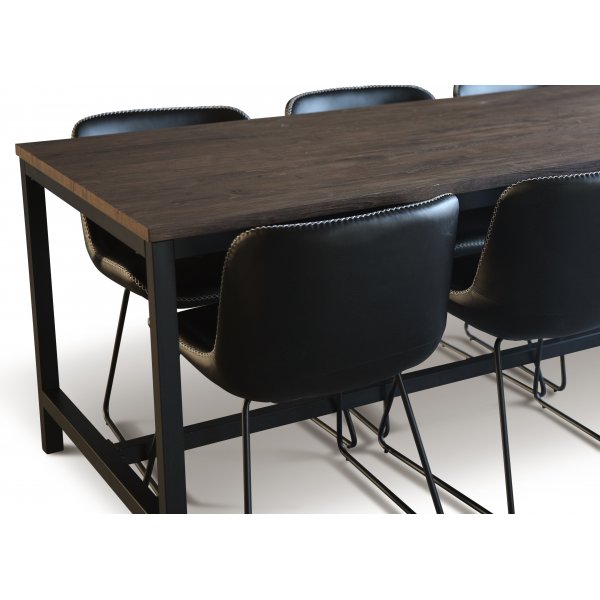 Esstischgruppe; Tisch 180x90 cm dunkelbraune Eiche mit 6 Stühlen Esstischgruppe; Tisch 180x90 cm dunkelbraune Eiche mit 6 Stühlen