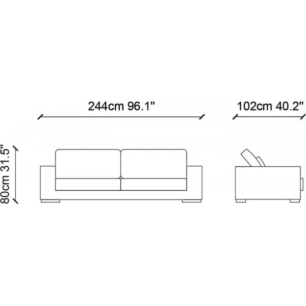 Neplus 3-Sitzer-Sofa - Braun