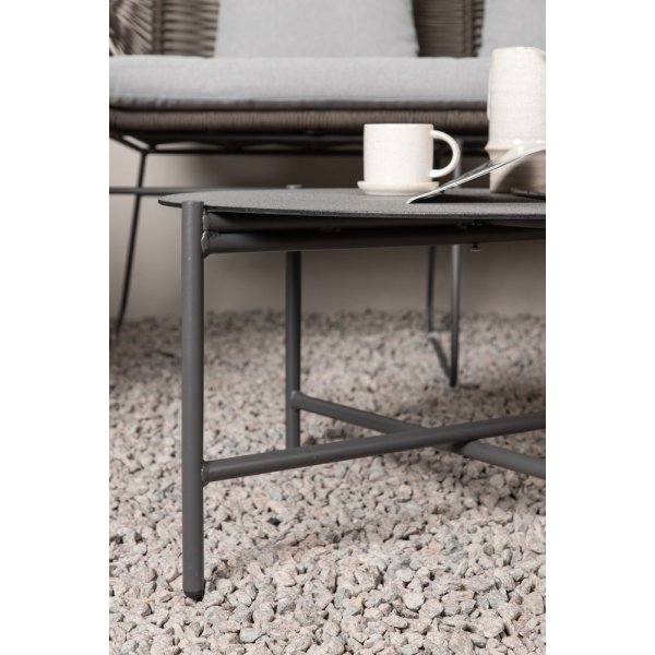 Sofagruppe Davao - Dunkelgrau/Braun