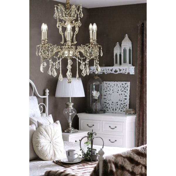 Allington 6 Kronleuchter - Antiksilber