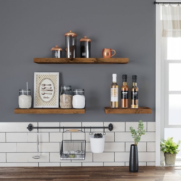 Sussex Wandregal 80 x 20 cm - Braun