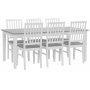 Essgruppe: Fr Esstisch 180x90 cm mit 6 Fr Sthlen - wei/grau