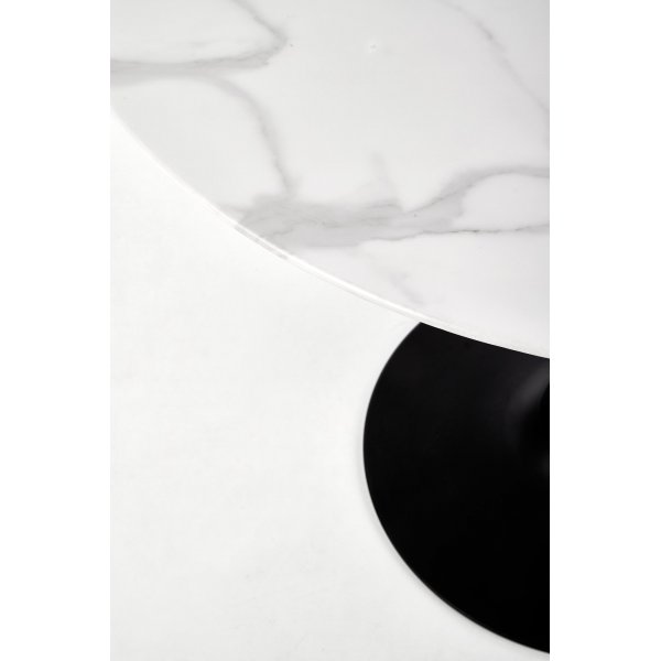 Marco Esstisch 90 cm - Weier Marmor/Schwarz