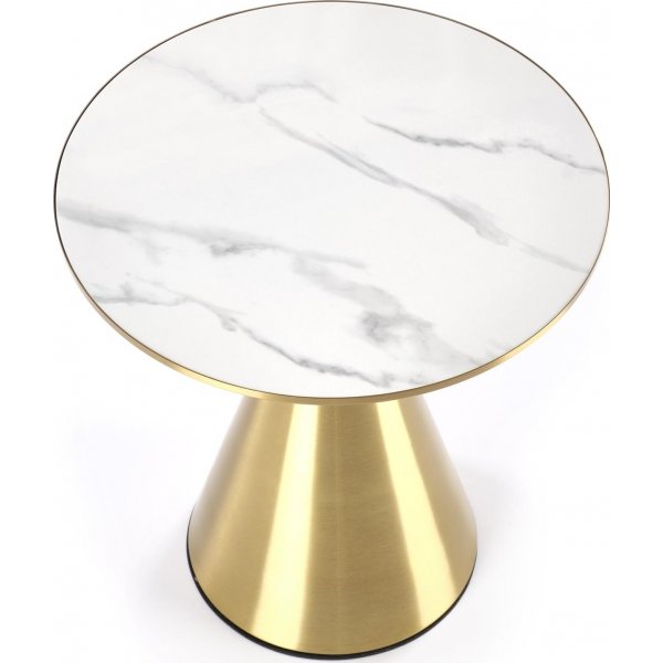 Tribeca Couchtisch Ø50 cm - Weißer Marmor/Gold Tribeca Couchtisch Ø50 cm - Weißer Marmor/Gold