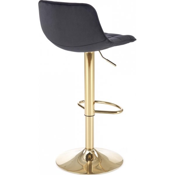 Barhocker schwarzer Samt mit goldenem Fu - Sitzhhe 62-84 cm