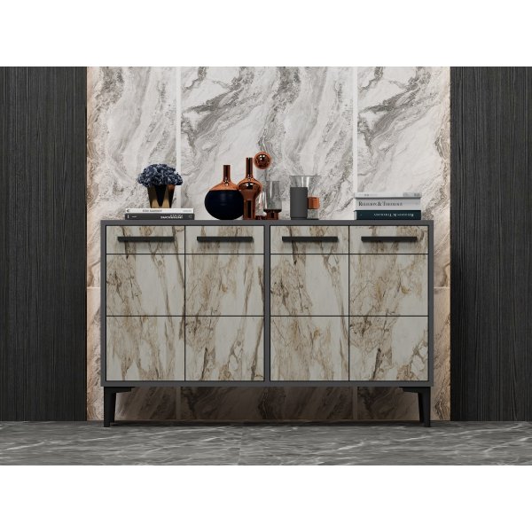 Stria Sideboard - Anthrazit/Marmor
