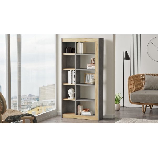 Luvio Bücherregal 23 - Eiche/Silber Luvio Bücherregal 23 - Eiche/Silber
