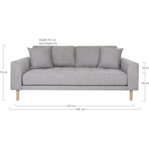 Lido 2,5-Sitzer-Sofa - Hellgrau Lido 2,5-Sitzer-Sofa - Hellgrau
