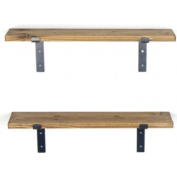 Lamba Wandregal 4 - Schwarz/Walnuss