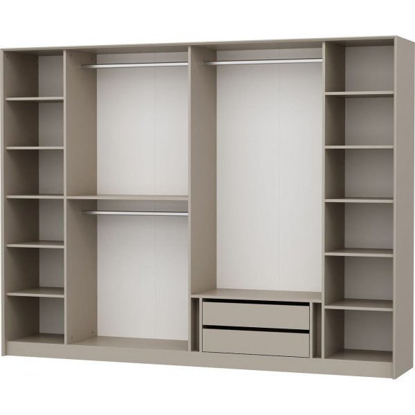 Cavolo Kleiderschrank 270x52x210 cm - Wei�/Gold