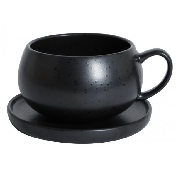 Dreja Teebecher mit Untertasse - Schwarz