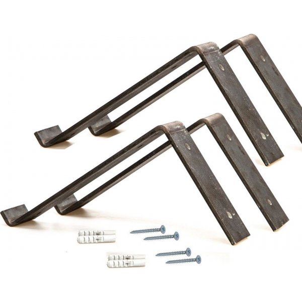 Lamba Wandregal 4 - Schwarz/Walnuss