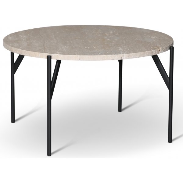 Couchtisch beige Steinplatte 85 cm