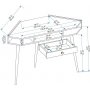 Supra Schreibtisch Anthrazit - 130,8 x 55 cm