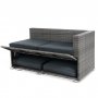 Lounge-Set Lervik - Graues synthetisches Rattan