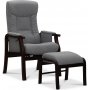 Bergen Sessel mit Hocker - Grauer Stoff