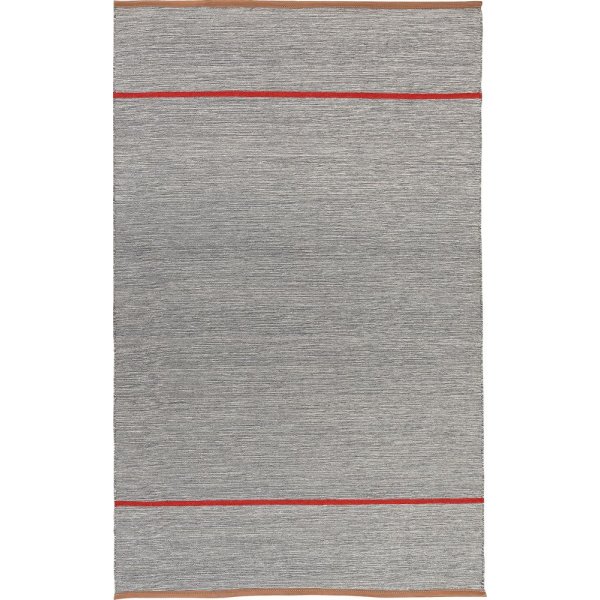Kelim-Teppich Sizilien - Grau - Rot-XX cm