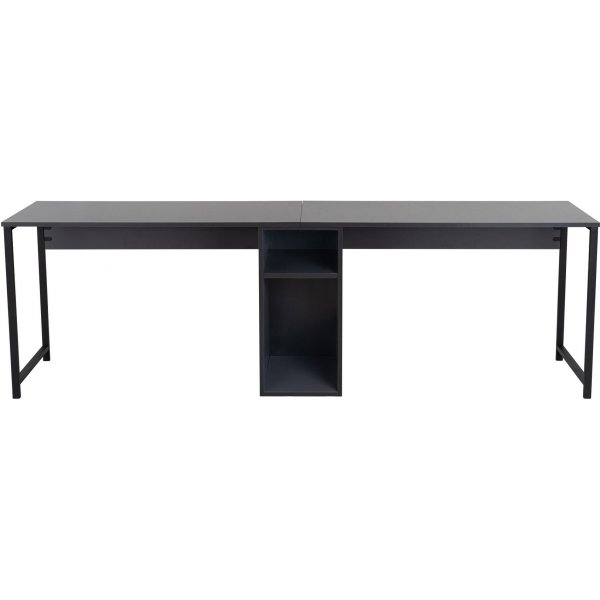 Twin-Schreibtisch - Anthrazit/Schwarz