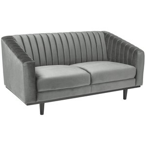 Alden 2-Sitzer Sofa - Grauer Samt/Wenge