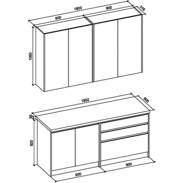 Idea Komplettküche 180 cm - Craft Eiche/Anthrazit Idea Komplettküche 180 cm - Craft Eiche/Anthrazit
