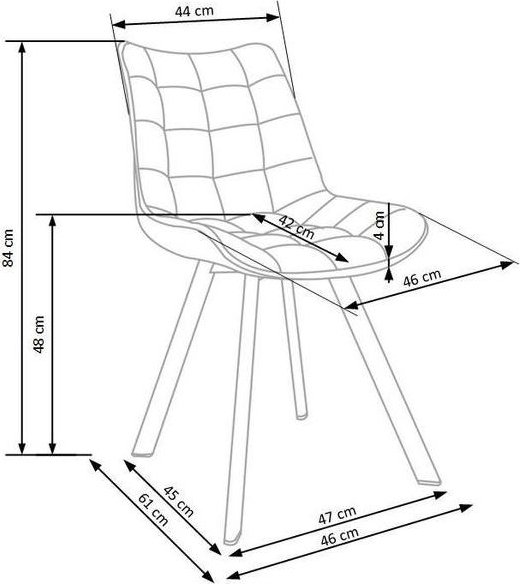 Gerhard Esszimmerstuhl - Dunkelgrau (Samt)