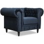 Ashford Chesterfield Sessel - Dunkelblauer Samt