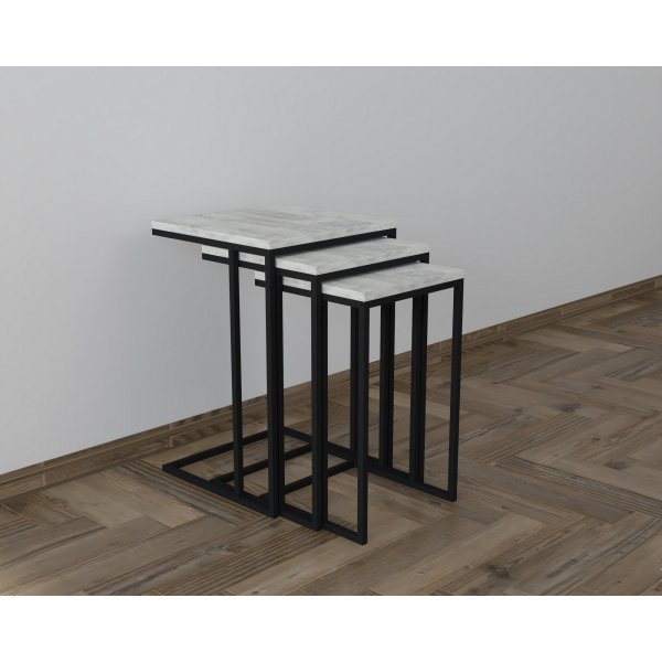 Stoli Sitztisch 32/36/40 x 32/36/40 cm - Schwarz/Grau