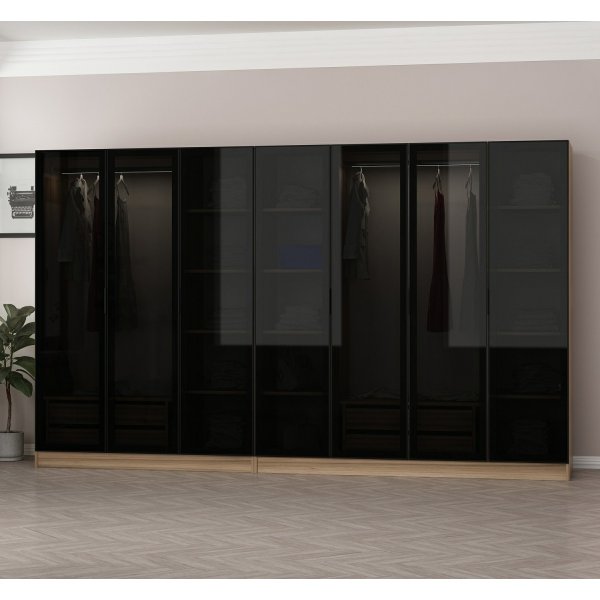 Cavolo Kleiderschrank 315x52x210 cm, Variante B - Braun