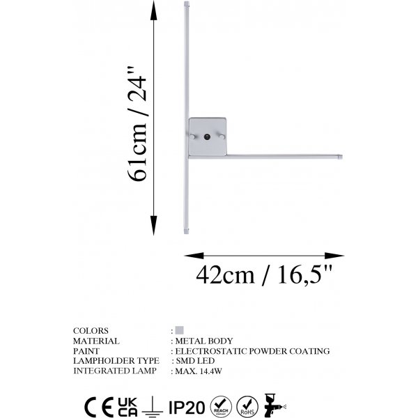 Sarf Wandleuchte - Grau Sarf Wandleuchte - Grau