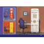 Schreibtisch mit Garderobe und eingebauter Tankstelle - Jede Farbe!