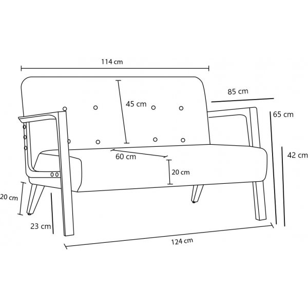 Kemer 2-Sitzer-Sofa - Grau Kemer 2-Sitzer-Sofa - Grau