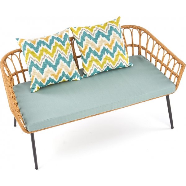 Ulmer 2-Sitzer-Sofa - Rattan + Textilreinigung fr Mbel