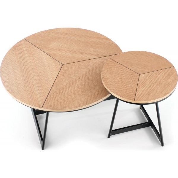 Polos Couchtisch 45 cm - Eiche/schwarz