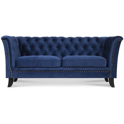 Milton Chesterfield 3-Sitzer Sofa - Samt dunkelblau + Fleckentferner fr Mbel