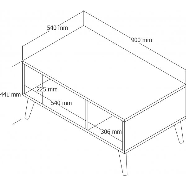 Exxen Couchtisch 90 x 41,6 cm - Eiche