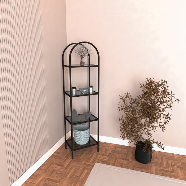 Mona B�cherregal 40 x 30 x 152 cm - Schwarz