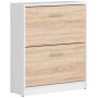 Norbo Schuhschrank - Wei/Eichenimitat