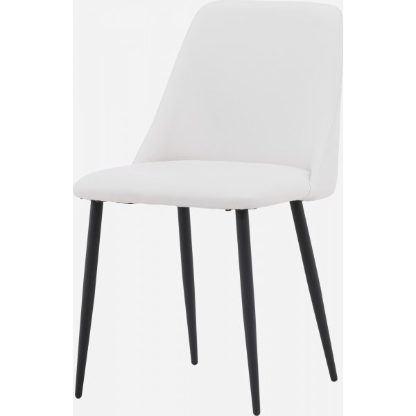 Nachttischstuhl - Weies PU