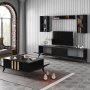 Zlato Couchtisch 90 x 60 cm - Anthrazit/Schwarz/Gold