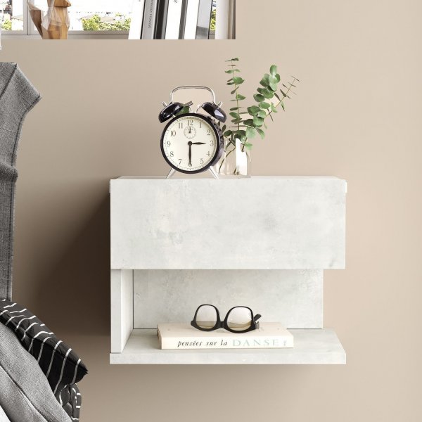 Luvio Wand-Nachttisch in Zementimitation