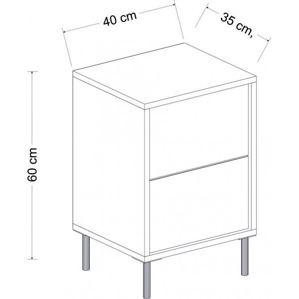 Emmi Nachttisch - Weiß/Schwarz/Gold Emmi Nachttisch - Weiß/Schwarz/Gold
