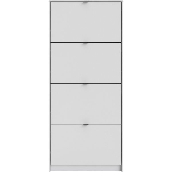 Schuhschrank mit 4 Fächern - Weiß Schuhschrank mit 4 Fächern - Weiß